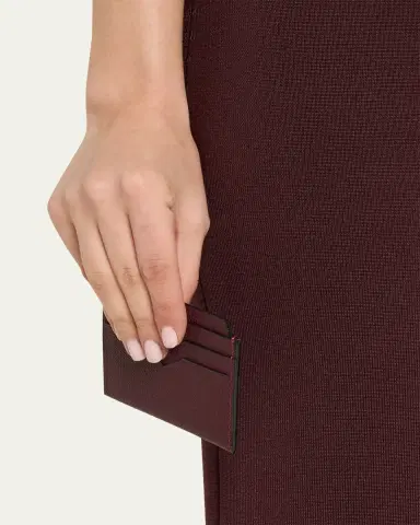 Valextra Calf Leather Card Holder | Thumbnail 9 Valextra Calf Leather Card Holder | Thumbnail 9