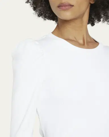 Veronica Beard Britney Puff-Sleeve Cotton Top | Thumbnail 5 Veronica Beard Britney Puff-Sleeve Cotton Top | Thumbnail 5