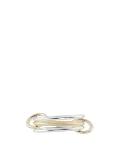 Spinelli Kilcollin Solarium SY Three Link Ring in Sterling Silver and 18K Yellow Gold Connectors | Thumbnail 1 Spinelli Kilcollin Solarium SY Three Link Ring in Sterling Silver and 18K Yellow Gold Connectors | Thumbnail 1