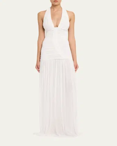 Christopher Esber Orion Plunging Ruched Drop-Waist Gown | Thumbnail 2 Christopher Esber Orion Plunging Ruched Drop-Waist Gown | Thumbnail 2