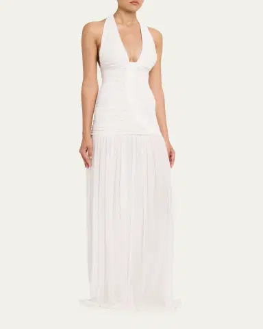 Christopher Esber Orion Plunging Ruched Drop-Waist Gown | Thumbnail 4 Christopher Esber Orion Plunging Ruched Drop-Waist Gown | Thumbnail 4