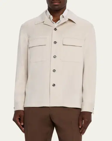 ZEGNA Men's Oasi Cashmere Overshirt | Thumbnail 4 ZEGNA Men's Oasi Cashmere Overshirt | Thumbnail 4