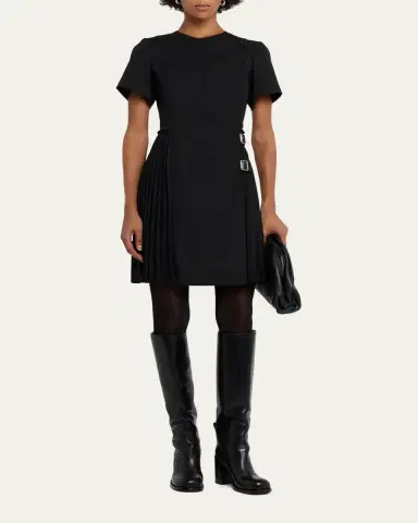 Burberry Ada Pleated Wrap Mini Dress | Thumbnail 4 Burberry Ada Pleated Wrap Mini Dress | Thumbnail 4