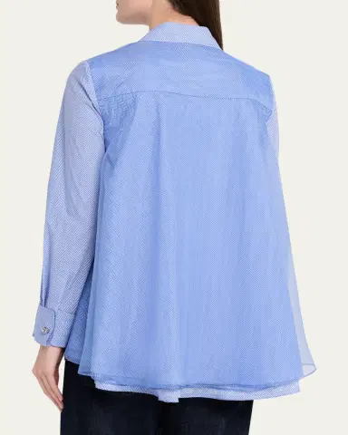 Brandon Maxwell Vaughn Frothy Layered Button-Down Shirt | Thumbnail 3 Brandon Maxwell Vaughn Frothy Layered Button-Down Shirt | Thumbnail 3