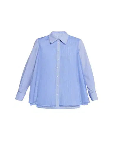 Brandon Maxwell Vaughn Frothy Layered Button-Down Shirt | Thumbnail 1 Brandon Maxwell Vaughn Frothy Layered Button-Down Shirt | Thumbnail 1
