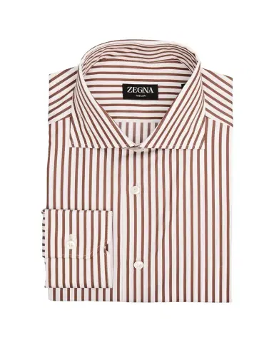 ZEGNA Men's Trecapi Cotton Bengal Stripe Dress Shirt | Thumbnail 1 ZEGNA Men's Trecapi Cotton Bengal Stripe Dress Shirt | Thumbnail 1