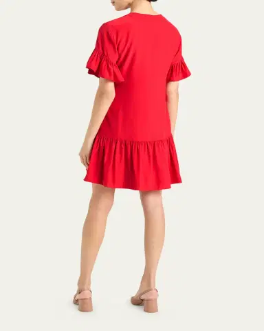 Cinq à Sept Leilah Ruffle Silk T-Shirt Dress | Thumbnail 3 Cinq à Sept Leilah Ruffle Silk T-Shirt Dress | Thumbnail 3