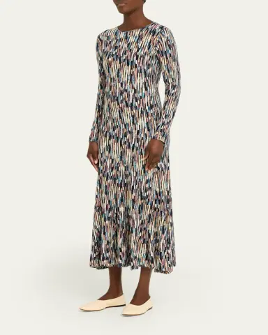 Ulla Johnson Estella Multi-Striped Knit Long-Sleeve Maxi Dress | Thumbnail 4 Ulla Johnson Estella Multi-Striped Knit Long-Sleeve Maxi Dress | Thumbnail 4