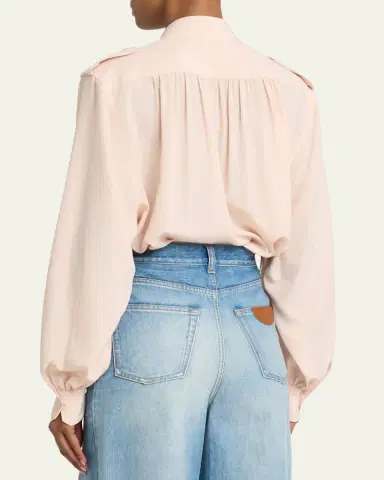 Chloé Organic Silk Crepe De Chine Top | Thumbnail 3 Chloé Organic Silk Crepe De Chine Top | Thumbnail 3