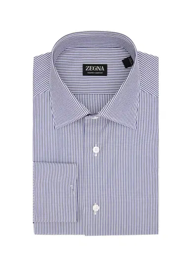 Zegna Men's Trofeo Comfort Cotton Pinstripe Dress Shirt | Thumbnail 3 Zegna Men's Trofeo Comfort Cotton Pinstripe Dress Shirt | Thumbnail 3