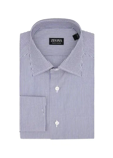 Zegna Men's Trofeo Comfort Cotton Pinstripe Dress Shirt | Thumbnail 1 Zegna Men's Trofeo Comfort Cotton Pinstripe Dress Shirt | Thumbnail 1