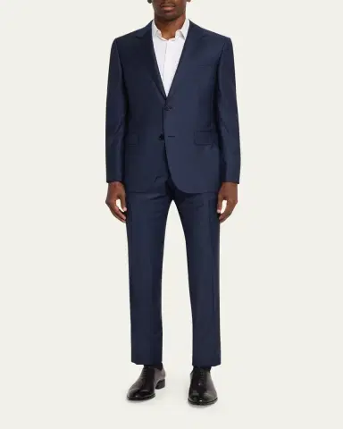 Zegna Men's Trofeo Wool Texture-Stripe Two-Piece Suit | Thumbnail 2 Zegna Men's Trofeo Wool Texture-Stripe Two-Piece Suit | Thumbnail 2