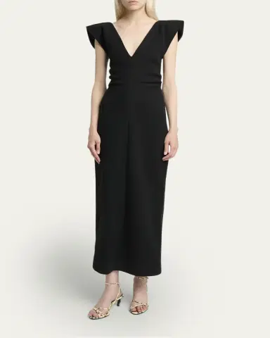 Proenza Schouler Mariam V-Neck Wool Scuba Dress | Thumbnail 2 Proenza Schouler Mariam V-Neck Wool Scuba Dress | Thumbnail 2