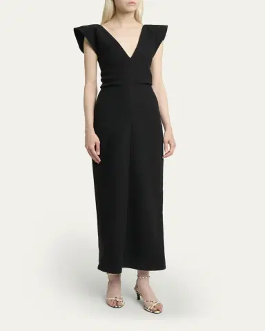 Proenza Schouler Mariam V-Neck Wool Scuba Dress | Thumbnail 4 Proenza Schouler Mariam V-Neck Wool Scuba Dress | Thumbnail 4