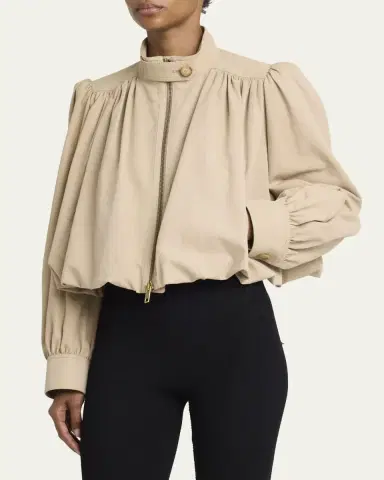 Chloé Shirred Canvas Jacket | Thumbnail 4 Chloé Shirred Canvas Jacket | Thumbnail 4