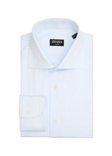 Zegna Men's Trofeo Cotton Multi-Stripe Dress Shirt | Thumbnail 3 Zegna Men's Trofeo Cotton Multi-Stripe Dress Shirt | Thumbnail 3