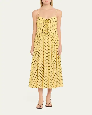 Cinq à Sept Madga Drop-Waist Camille Polka Dot Midi Dress | Thumbnail 2 Cinq à Sept Madga Drop-Waist Camille Polka Dot Midi Dress | Thumbnail 2