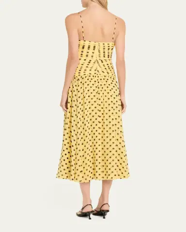 Cinq à Sept Madga Drop-Waist Camille Polka Dot Midi Dress | Thumbnail 3 Cinq à Sept Madga Drop-Waist Camille Polka Dot Midi Dress | Thumbnail 3