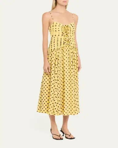 Cinq à Sept Madga Drop-Waist Camille Polka Dot Midi Dress | Thumbnail 4 Cinq à Sept Madga Drop-Waist Camille Polka Dot Midi Dress | Thumbnail 4