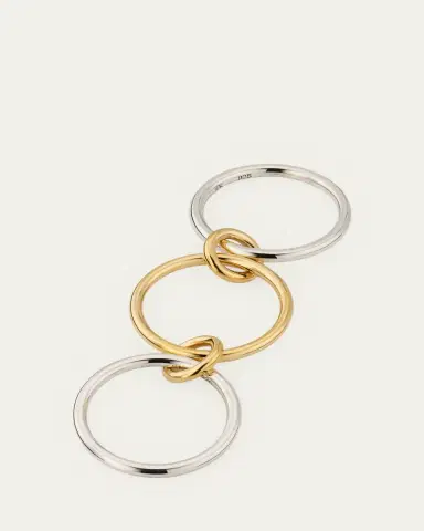 Spinelli Kilcollin Solarium SY Three Link Ring in Sterling Silver and 18K Yellow Gold Connectors | Thumbnail 4 Spinelli Kilcollin Solarium SY Three Link Ring in Sterling Silver and 18K Yellow Gold Connectors | Thumbnail 4