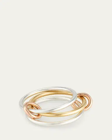 Spinelli Kilcollin Solarium SY Three Link Ring in Sterling Silver and 18K Yellow Gold Connectors | Thumbnail 6 Spinelli Kilcollin Solarium SY Three Link Ring in Sterling Silver and 18K Yellow Gold Connectors | Thumbnail 6