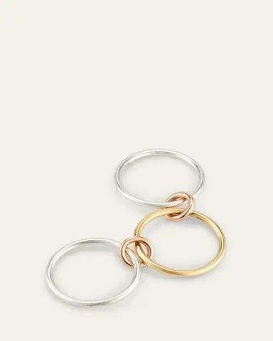 Spinelli Kilcollin Solarium SY Three Link Ring in Sterling Silver and 18K Yellow Gold Connectors | Thumbnail 7 Spinelli Kilcollin Solarium SY Three Link Ring in Sterling Silver and 18K Yellow Gold Connectors | Thumbnail 7