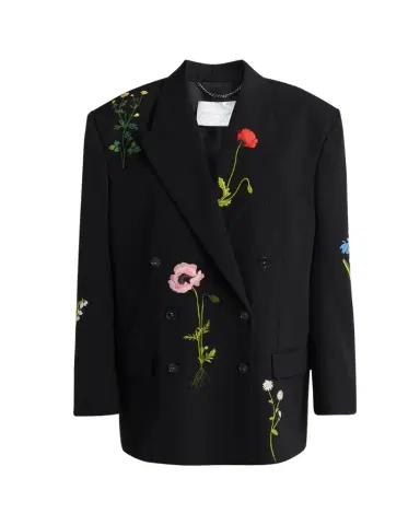 Stella McCartney Floral Embroidered Double-Breasted Boyfriend Blazer | Thumbnail 1 Stella McCartney Floral Embroidered Double-Breasted Boyfriend Blazer | Thumbnail 1