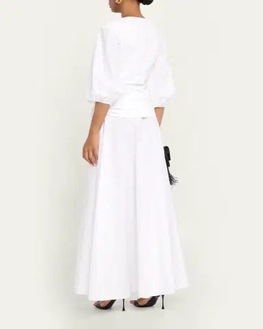 Chiara Boni La Petite Robe Flower-Embellished Stretch Cotton Maxi Dress | Thumbnail 3 Chiara Boni La Petite Robe Flower-Embellished Stretch Cotton Maxi Dress | Thumbnail 3