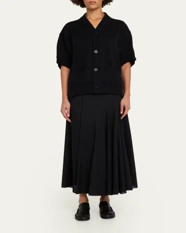 sacai Mixed-Media V-Neck Cardigan | Thumbnail 2 sacai Mixed-Media V-Neck Cardigan | Thumbnail 2