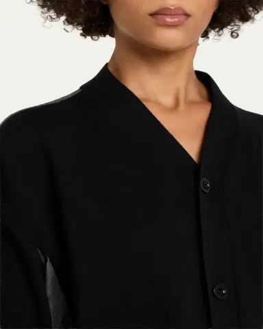 sacai Mixed-Media V-Neck Cardigan | Thumbnail 5 sacai Mixed-Media V-Neck Cardigan | Thumbnail 5