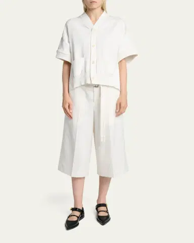 sacai Mixed-Media V-Neck Cardigan | Thumbnail 6 sacai Mixed-Media V-Neck Cardigan | Thumbnail 6