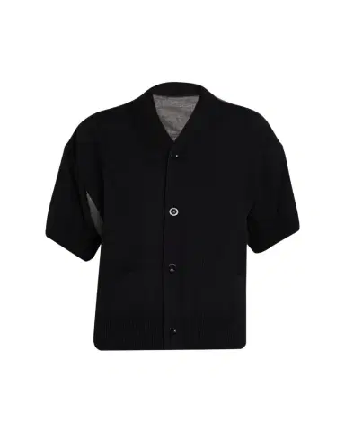 sacai Mixed-Media V-Neck Cardigan | Thumbnail 1 sacai Mixed-Media V-Neck Cardigan | Thumbnail 1