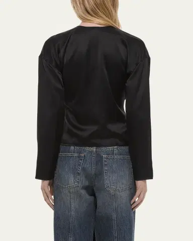 Helmut Lang Draped Silk Satin Scarf Top | Thumbnail 3 Helmut Lang Draped Silk Satin Scarf Top | Thumbnail 3