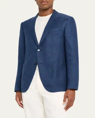 ZEGNA Men's Tonal Plaid Single-Breasted Sport Coat | Thumbnail 3 ZEGNA Men's Tonal Plaid Single-Breasted Sport Coat | Thumbnail 3