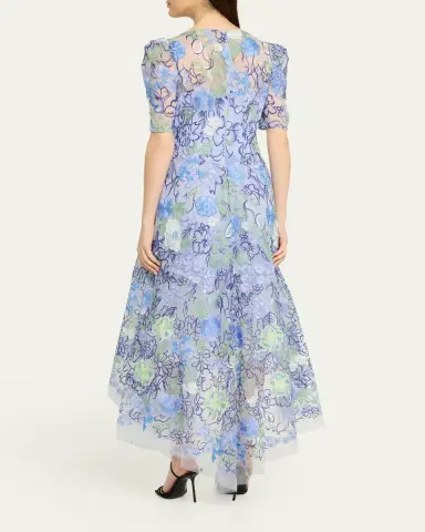 Rickie Freeman for Teri Jon High-Low Embroidered Tulle Maxi Dress | Thumbnail 3 Rickie Freeman for Teri Jon High-Low Embroidered Tulle Maxi Dress | Thumbnail 3