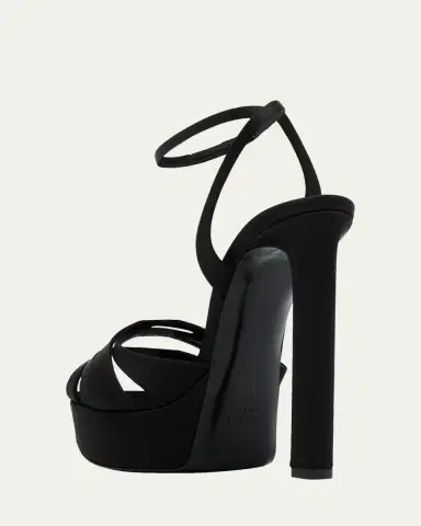 Saint Laurent 110mm Chandelle Satin Platform Sandals | Thumbnail 2 Saint Laurent 110mm Chandelle Satin Platform Sandals | Thumbnail 2
