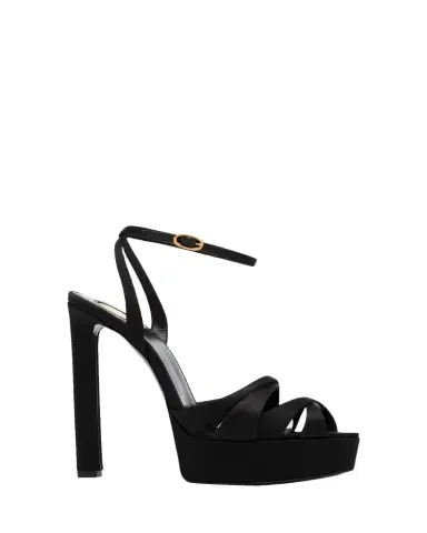Saint Laurent 110mm Chandelle Satin Platform Sandals | Thumbnail 1 Saint Laurent 110mm Chandelle Satin Platform Sandals | Thumbnail 1