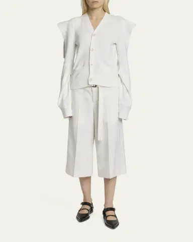 sacai Cold-Shoulder V-Neck Cardigan | Thumbnail 2 sacai Cold-Shoulder V-Neck Cardigan | Thumbnail 2