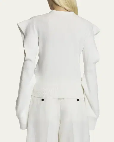 sacai Cold-Shoulder V-Neck Cardigan | Thumbnail 3 sacai Cold-Shoulder V-Neck Cardigan | Thumbnail 3
