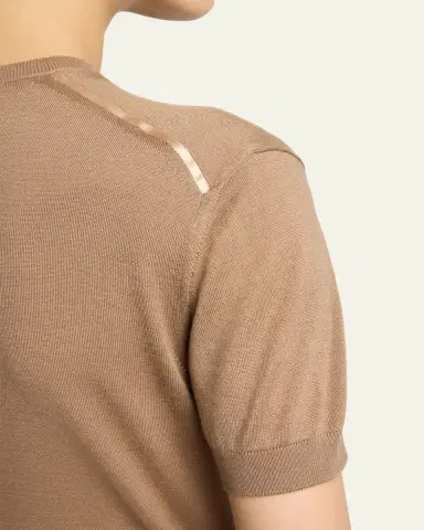 Saint Laurent Wool-Cashmere Short-Sleeve Top | Thumbnail 5 Saint Laurent Wool-Cashmere Short-Sleeve Top | Thumbnail 5