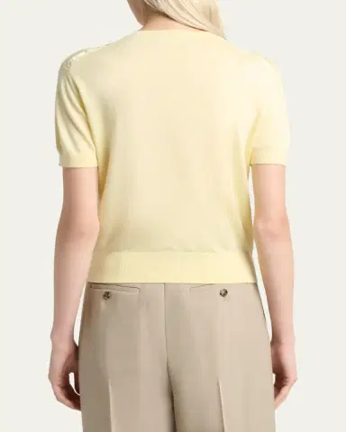 Saint Laurent Wool-Cashmere Short-Sleeve Top | Thumbnail 7 Saint Laurent Wool-Cashmere Short-Sleeve Top | Thumbnail 7