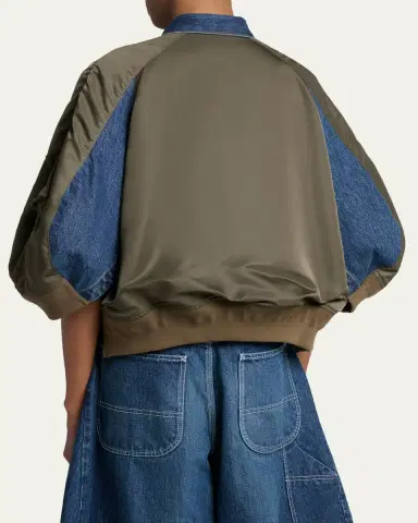 sacai Mixed-Media Denim Bomber Jacket | Thumbnail 3 sacai Mixed-Media Denim Bomber Jacket | Thumbnail 3