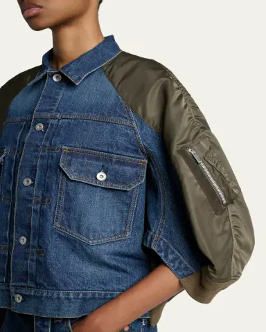 sacai Mixed-Media Denim Bomber Jacket | Thumbnail 5 sacai Mixed-Media Denim Bomber Jacket | Thumbnail 5