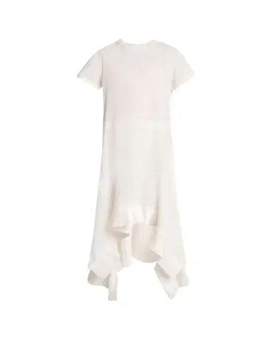 Sacai Short-Sleeve Pleated Handkerchief Midi Dress | Thumbnail 1 Sacai Short-Sleeve Pleated Handkerchief Midi Dress | Thumbnail 1