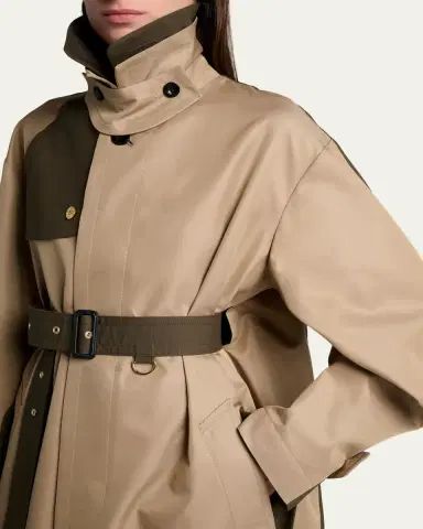 Sacai Colorblock Cotton Gabardine Long Trench Coat | Thumbnail 5 Sacai Colorblock Cotton Gabardine Long Trench Coat | Thumbnail 5