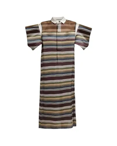 SACAI Striped Satin Flutter-Sleeve Midi Shirtdress | Thumbnail 1 SACAI Striped Satin Flutter-Sleeve Midi Shirtdress | Thumbnail 1