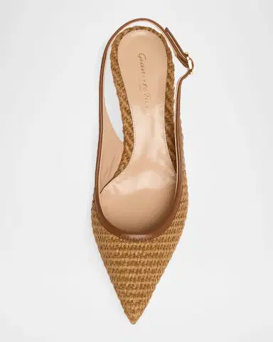 Gianvito Rossi Marbella Raffia Slingback Pumps | Thumbnail 4 Gianvito Rossi Marbella Raffia Slingback Pumps | Thumbnail 4