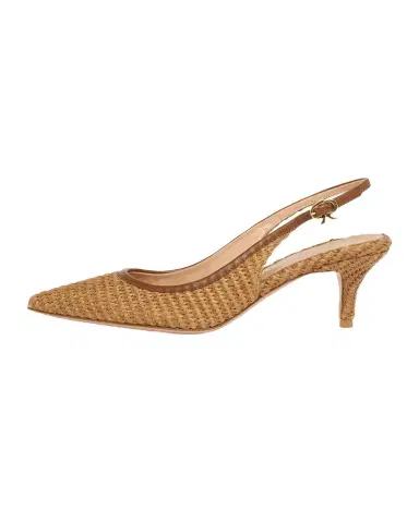 Gianvito Rossi Marbella Raffia Slingback Pumps | Thumbnail 1 Gianvito Rossi Marbella Raffia Slingback Pumps | Thumbnail 1