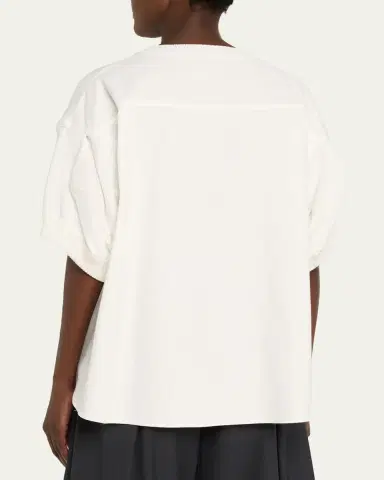 sacai Denim And Knit Short-Sleeve Sweater | Thumbnail 7 sacai Denim And Knit Short-Sleeve Sweater | Thumbnail 7