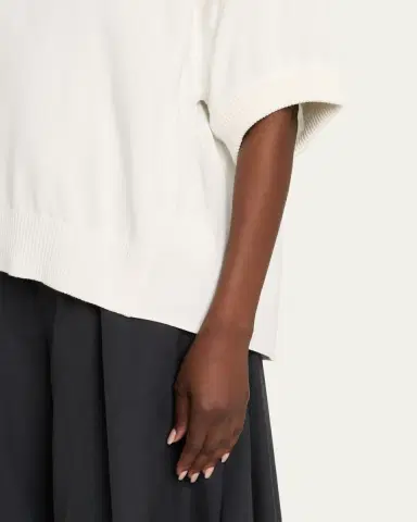 sacai Denim And Knit Short-Sleeve Sweater | Thumbnail 9 sacai Denim And Knit Short-Sleeve Sweater | Thumbnail 9